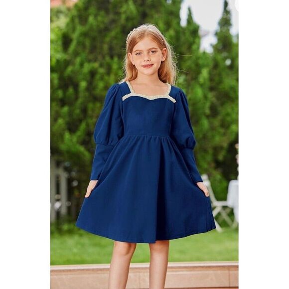 Grace Karin Girls Velvet Party Play Formal Dress Royal Blue, Size 10 (10y) - Picture 2 of 8